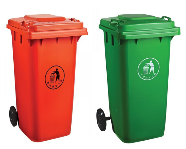 240升加厚塑料垃圾桶 分类果壳箱 户外垃圾桶 带盖带轮垃圾桶 大容量物业专用(图1)