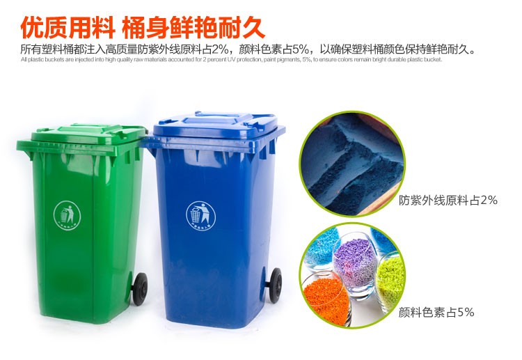 100L塑料垃圾桶 户外分类垃圾桶，塑料垃圾桶生产厂家(图2)